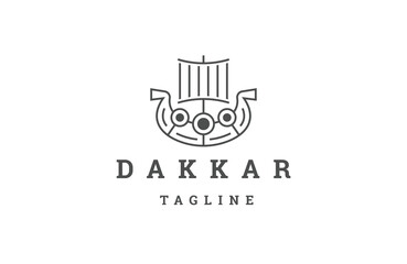 Dakkar ship logo design template flat vector