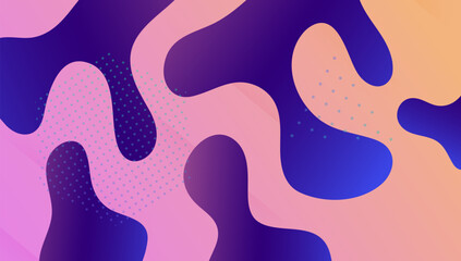 Liquid Poster. Flat Horizontal Wallpaper. Violet Graphic Background. Commercial Frame. Gradient Texture. Minimal Design. Neon Landing Page. Flow Dynamic Cover. Magenta Liquid Poster