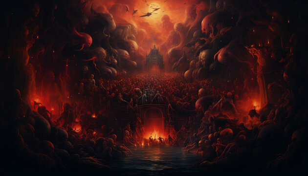 Tormented Souls, Illustration of Lost Spirits in Hell