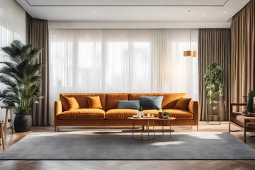 view of modern living room with sofa ai generated 