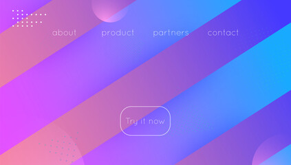 Music Design. Wavy Summer Art. Blue Liquid Illustration. Technology Concept. Curve Gradient Elements. Horizontal Page. Flat Landing Page. Pink Music Design