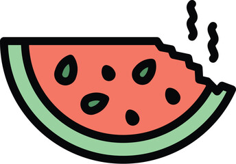 Contaminated watermelon icon outline vector. Food bacteria. Safety food color flat