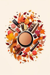 makeup with autumn background