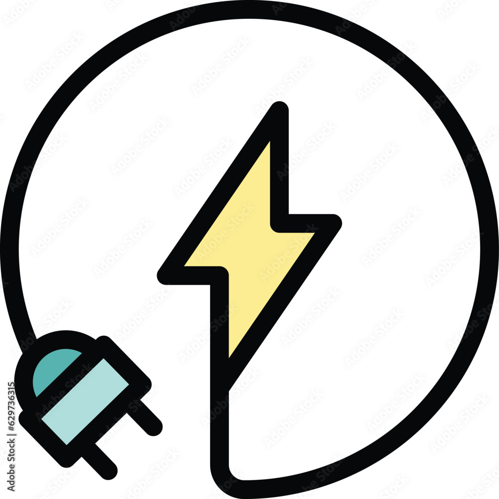 Canvas Prints energy plug icon outline vector. electric level. charge battery color flat - Canvas Prints