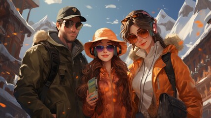 Joyful Moments in Chilly Sceneries: Capturing Love, Laughter, and Togetherness amidst Winter Wonderland!, generative AI