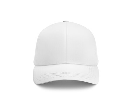Blank Cap White Mockup Front View, isolated on a White Background