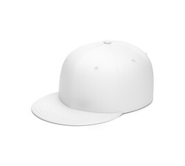 Blank Cap White Mockup Half Side View, isolated on a White Background