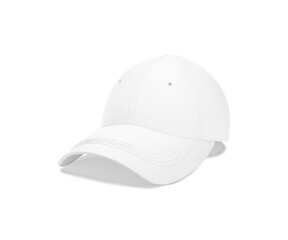 Blank Cap White Mockup Half Side View, isolated on a White Background