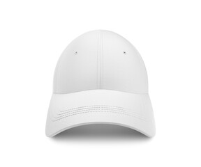 Blank Cap White Mockup Front View, isolated on a White Background