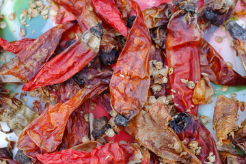 Chillies are dried for planting