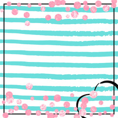 Glitter Pattern. Rose Nursery Particles. Stripe