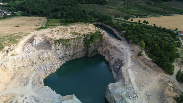 Abandoned Chwałków quarry, Lower Silesian Voivodeship.