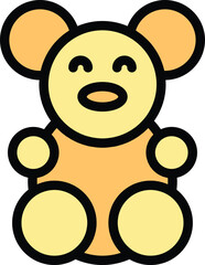 Bear toy icon outline vector. Soft teddy. Stuffed baby color flat