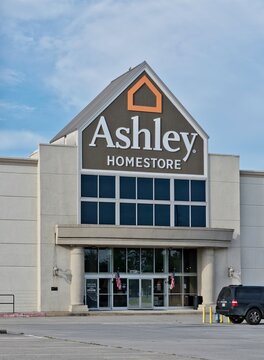 Ashley Homestore building exterior in Houston, TX. American furniture chain store founded in 1997.