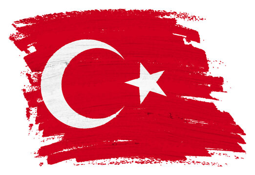 Turkey flag background paint splash 3d illustration with clipping path