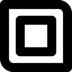 stop icon square in circular and minimalistic style, suitable for web video and multimedia user interface design