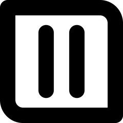 Pause video icon button in square and rounded style for user interface design and multimedia