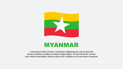 Myanmar Flag Abstract Background Design Template. Myanmar Independence Day Banner Social Media Vector Illustration. Myanmar Background