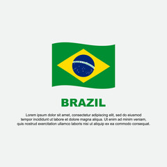 Brazil Flag Background Design Template. Brazil Independence Day Banner Social Media Post. Brazil Background