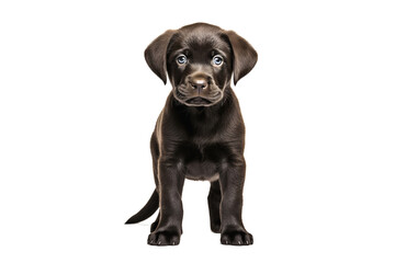 Fototapeta premium a puppy Labrador Retriever dog isolated on white background. Generative ai.