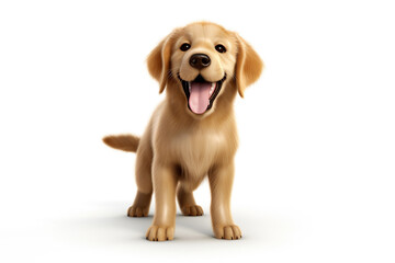 a puppy Golden Retriever dog isolated on white background. Generative ai.