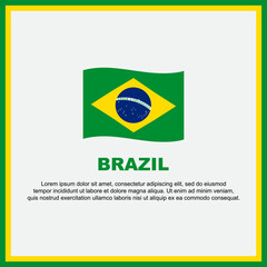 Brazil Flag Background Design Template. Brazil Independence Day Banner Social Media Post. Brazil Banner