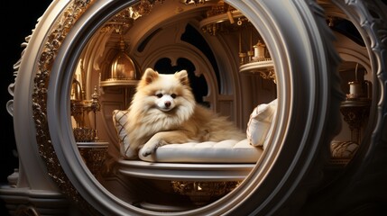 Adorable Pomeranian and Spitz: Captivating Portraits of Small, Fluffy Canines and Pets, generative AI