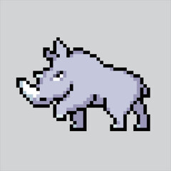Pixel art illustration Rhino. Pixelated Rhino. Cute Rhino animal icon pixelated
for the pixel art game and icon for website and video game. old school retro.