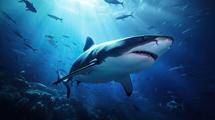 Obraz na płótnie Canvas shark in the sea