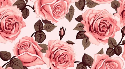 seamless pattern with roses wallpaper