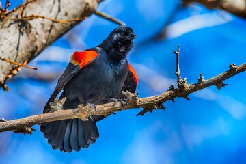 Red Wing Black Bird At Presque Isle State Park