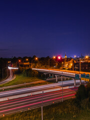 Fototapeta na wymiar Intersecting highways at night in downtown Columbus Ohio