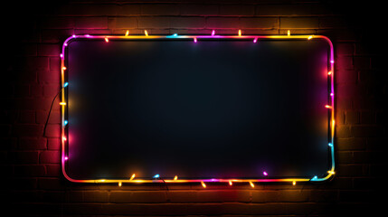 Frame of multicolored led bulbs on black background - obrazy, fototapety, plakaty