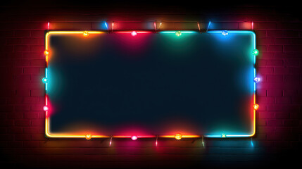 Frame of multicolored led bulbs on black background