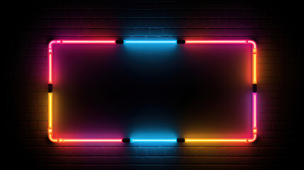 Frame of multicolored led bulbs on black background