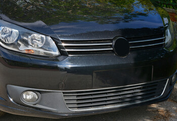 The front of the car without a license plate