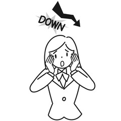 成績が下がってショックを受ける女子高生