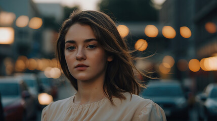 portrait of a woman in the city