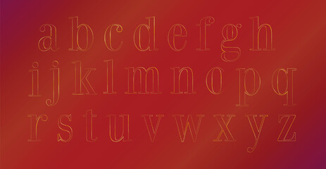 Outline Gold elegant font, alphabet letters font