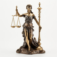 Fototapeta na wymiar Blind justice, Lady Justice statue standing tall