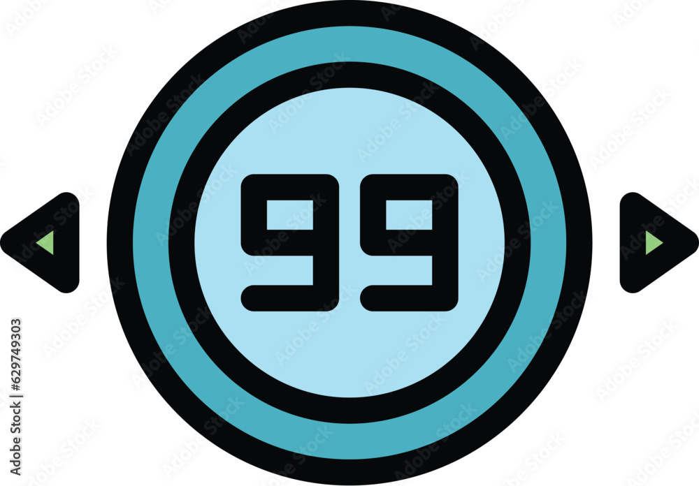 Poster timer duration icon outline vector. clock timer. web date color flat