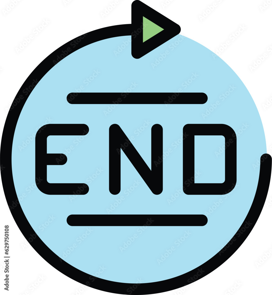 Poster end time duration icon outline vector. hour timer. web date color flat