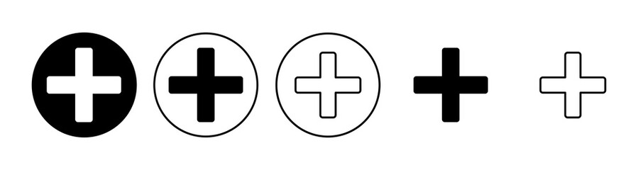 Plus Icon set. Add plus icon