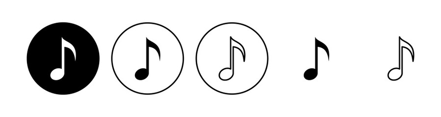 Music icon set. note music icon vector