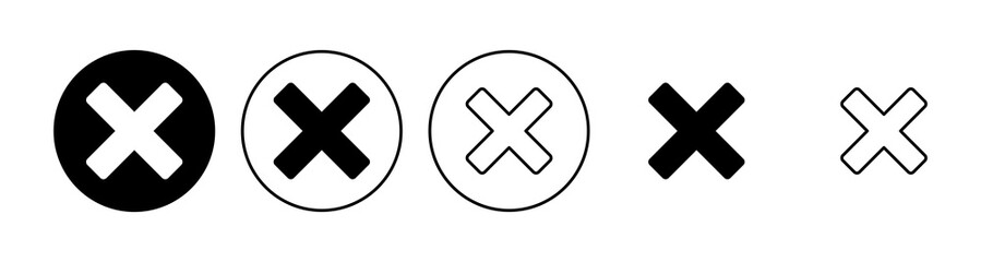 Close icon set. Delete icon vector. cross sign