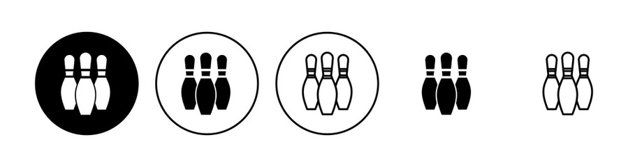 Bowling icon set. bowling ball and pin icon. bowling pins