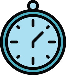 Stopwatch duration icon outline vector. Hour timer. Date general color flat