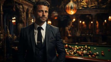 Captivating Gentleman: A Stylish Encounter in a Sophisticated Setting, generative AI