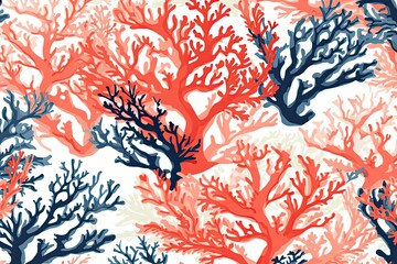 Coral Fusion: Vibrant Warm and Cool Pattern (Generative AI)