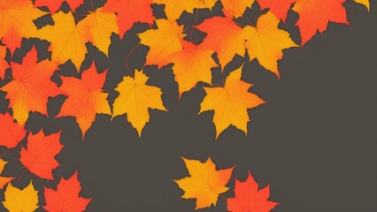 Fototapeta premium A Bunch Of Orange And Yellow Leaves